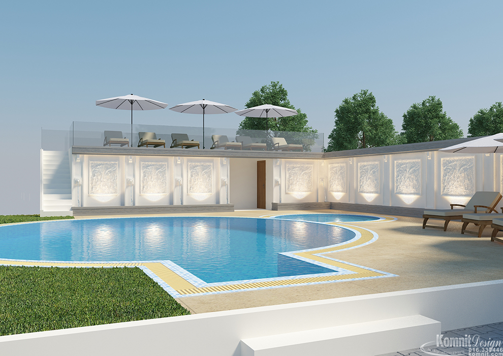 Khmer Exterior Outdoor Living Pool-EP8 in Cambodia